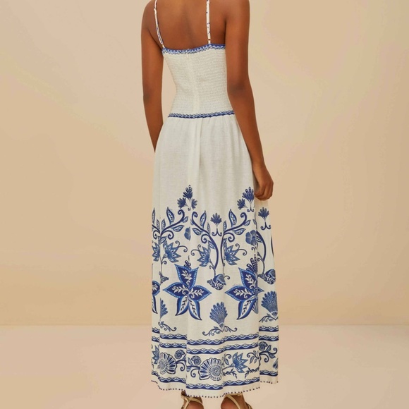 Off-White Shell Garden Lenzing™ Ecovero™ Euroflax™ Midi Dress - Picture 1 of 5